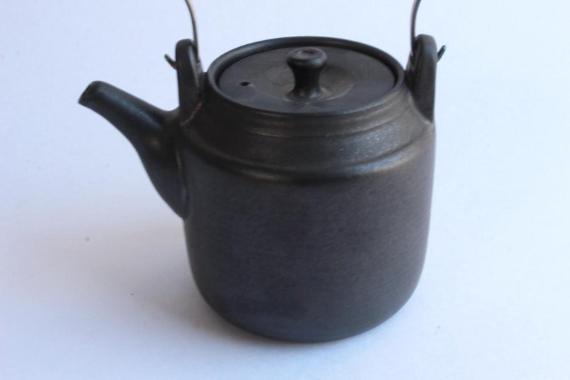 鈴木　進　金彩釉急須（金具取手）画像