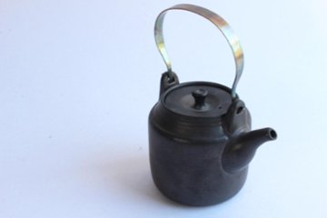 鈴木　進　金彩釉急須（金具取手）画像