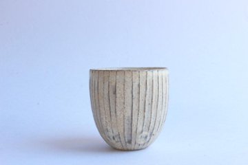 鈴木　進　粉引線紋　湯呑みの画像