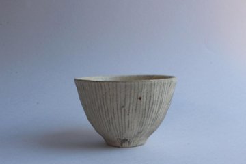 鈴木　進　粉引線紋どんぶり碗の画像