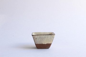 鈴木　進　粉引線紋角鉢　小の画像