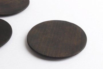 徒爾　丸小皿薄　サクラ黒漆（国産/松煙）画像