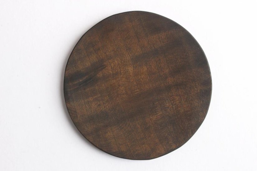 徒爾　丸小皿薄　サクラ黒漆（国産/松煙）画像