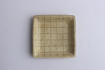 鈴木　進　粉引線紋角皿の画像