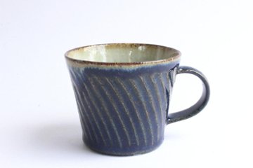 伊藤　豊　しのぎマグカップ　濃青画像