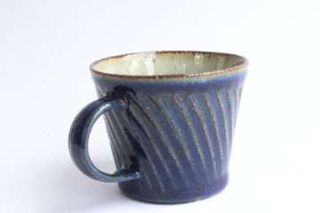 伊藤　豊　しのぎマグカップ　濃青画像
