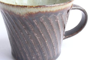 伊藤　豊　しのぎマグカップ　焦茶画像