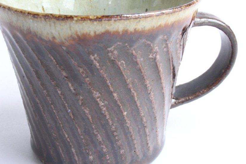 伊藤　豊　しのぎマグカップ　焦茶画像
