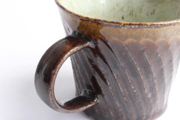 伊藤　豊　しのぎマグカップ　焦茶画像