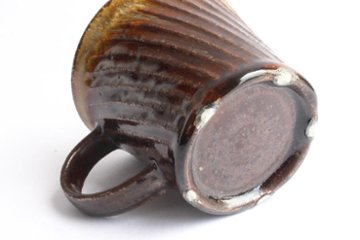 伊藤　豊　しのぎマグカップ　焦茶画像