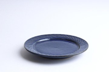 伊藤　豊　リム皿　瑠璃の画像