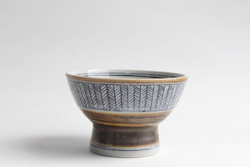 鈴木美佳子　小どんぶり　矢羽根（茶）画像
