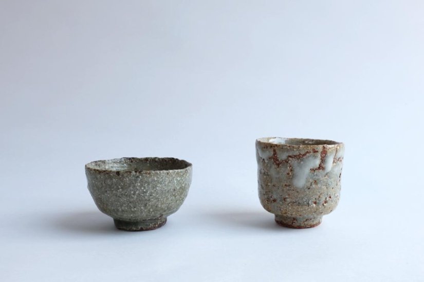 坪井俊憲　灰釉ぐい呑画像