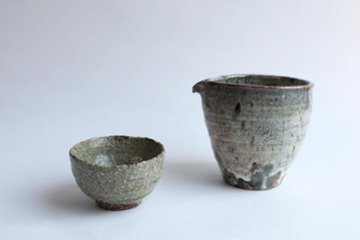 坪井俊憲　灰釉ぐい呑画像
