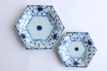 小峠貴美子　六角皿　大　唐草画像