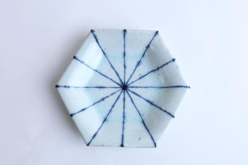 小峠貴美子　六角皿　大　十草　画像