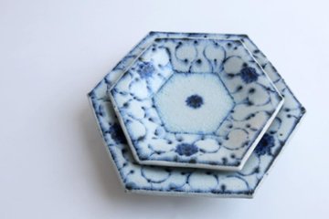 小峠貴美子　六角皿　小　唐草画像