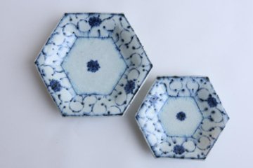 小峠貴美子　六角皿　小　唐草画像