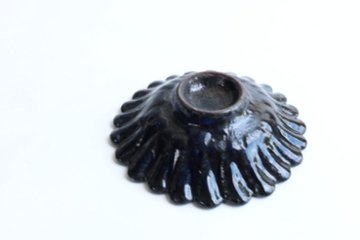小峠貴美子　輪花豆皿　るり画像