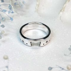 冬の世界を旅する猫リング｜星と記憶を刻むシルバー925リング（天然石カスタム可）の画像