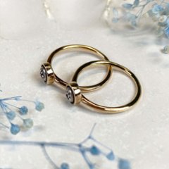 クラシック猫リング｜肉球カスタムできるシンプルリング（シルバー×18金・選べるデザイン）画像