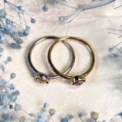 クラシック猫リング｜肉球カスタムできるシンプルリング（シルバー×18金・選べるデザイン）画像