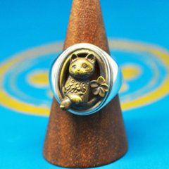 男爵婦人リング｜物語を纏うアンティーク調猫リング（silver925×真鍮・18金対応）の画像