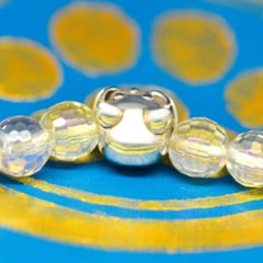 ８ｍｍの猫顔と６mmオーロラ水晶ブレスレット画像
