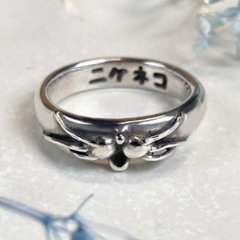 鳴いた猫の口元リング｜そっと寄り添うシルバーアクセサリー（silver925）の画像