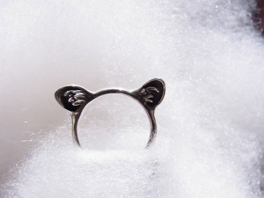 猫耳リング｜耳毛まで表現したリアル猫の耳リング（silver925・ペンダント対応）の画像