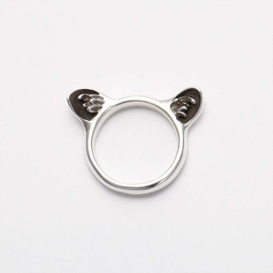 猫耳リング｜耳毛まで表現したリアル猫の耳リング（silver925・ペンダント対応）画像
