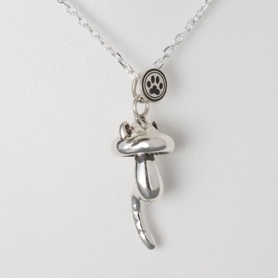 きのこねこペンダント｜成長する猫モチーフ（耳・口元・しっぽ選択可 / silver925）画像