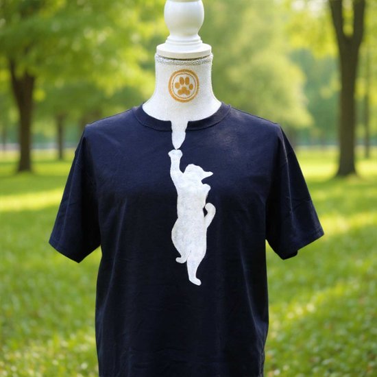 強制的VネックTシャツ  | 手描き猫｜一点物｜クラッシュデザイン｜ハンドペイント画像