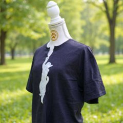 強制的VネックTシャツ  | 手描き猫｜一点物｜クラッシュデザイン｜ハンドペイント画像