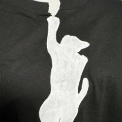 強制的VネックTシャツ  | 手描き猫｜一点物｜クラッシュデザイン｜ハンドペイント画像