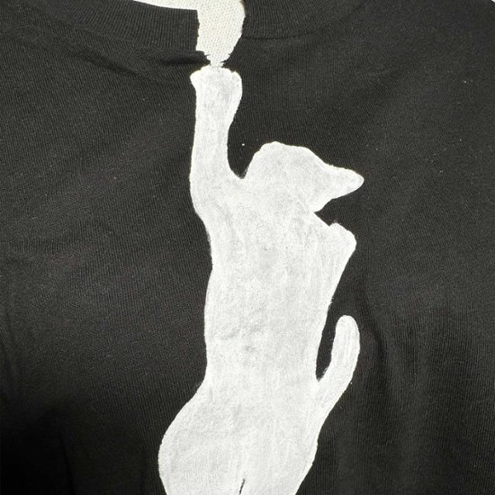 強制的VネックTシャツ  | 手描き猫｜一点物｜クラッシュデザイン｜ハンドペイント画像