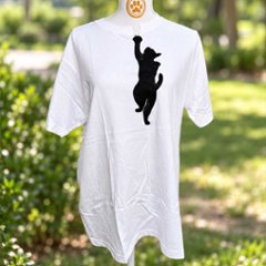 強制的VネックTシャツ  | 手描き猫｜一点物｜クラッシュデザイン｜ハンドペイント画像