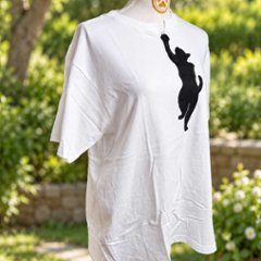 強制的VネックTシャツ  | 手描き猫｜一点物｜クラッシュデザイン｜ハンドペイント画像