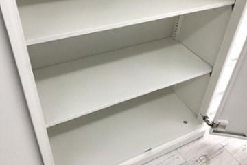 両開き書庫 スチール 中古 オカムラ レクトライン キャビネット 中古書庫  スチール書庫 ホワイト 4M313F ZA75 中古オフィス家具画像