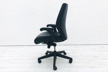 キールハワー エグゼクティブチェア TOM9862 役員椅子 革 KEILHAUER 中古チェア ブラック 中古オフィス家具画像