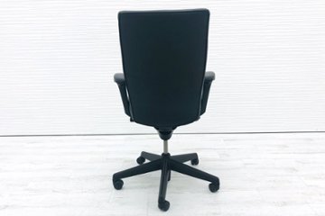 キールハワー エグゼクティブチェア TOM9862 役員椅子 革 KEILHAUER 中古チェア ブラック 中古オフィス家具画像