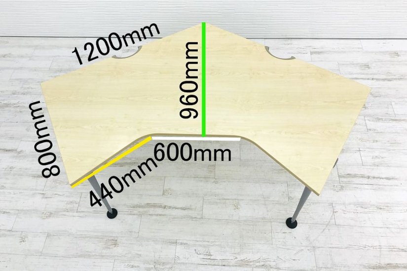 ハーマンミラー ブーメランデスク W(1200×1200mm)×D800mm×H720mm 中古 中古オフィス家具 オフィスデスク 机 事務机画像