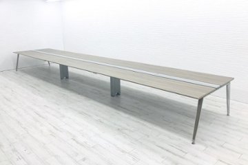 オカムラ プリシード フリーアドレス W7200×D1400mm×H720mm 幅7200 ミーティングテーブル 会議机 中古オフィス家具の画像