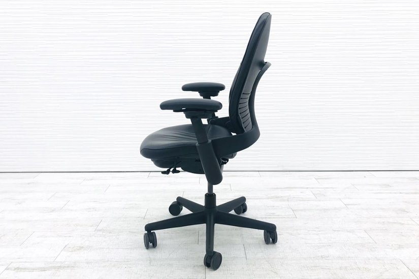 スチールケース リープチェア リープHD 中古 Steelcase Leap 中古オフィスチェア ブラック 中古オフィス家具 革 46212119S画像