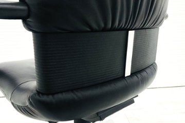 ヴィトラ フィグラチェア Vitra フィグラ 中古 figura chair デザイナーズチェア ローバック 革 ブラック 肘難あり画像