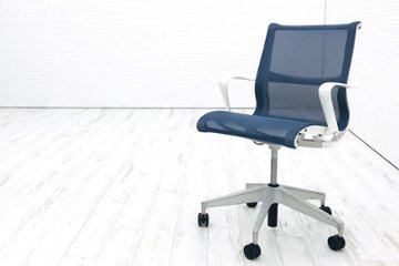 ハーマンミラー セトゥーチェア (Setu Chair) 中古 マルチパーパスチェア ５本脚タイプ リボンアーム ベリーブルーの画像