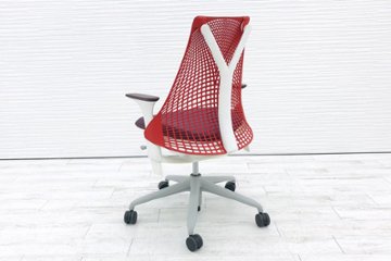 ハーマンミラー セイルチェア 中古 レッド パープル SAYL Chairs デザインチェア 中古オフィス家具画像