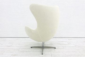 アルネヤコブセン エッグチェア Egg chair リプロダクト品 Arne Jacobsen デザインチェア 中古オフィス家具 ホワイト画像