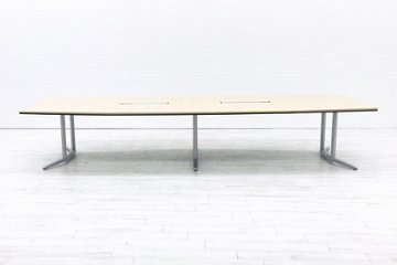 オカムラ ラティオ2 中古 W4000×D1400mm×H720mm 幅4000 ミーティングテーブル 会議机 中古オフィス家具 4L287E MR77画像