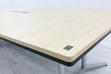 オカムラ ラティオ2 中古 W4000×D1400mm×H720mm 幅4000 ミーティングテーブル 会議机 中古オフィス家具 4L287E MR77画像